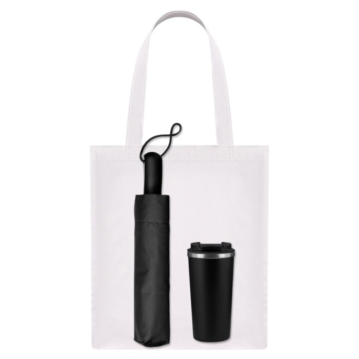 Подарочный набор Levante, черный (зонт, термокружка, шоппер)