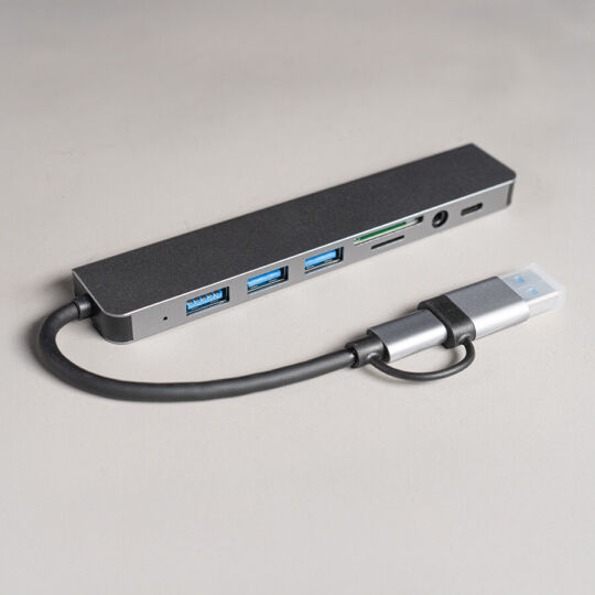USB-хаб ROOT 8 в 1, серый