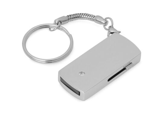 USB 2.0- флешка на 8 Гб с выдвижным механизмом и мини чипом, белый/серебристый