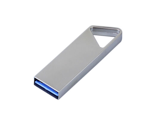 USB 3.0-флешка на 32 Гб с мини чипом и отверстием для цепочки, серебристый