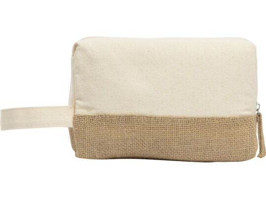 Косметичка Jute с ручкой из хлопка и джута, молочный
