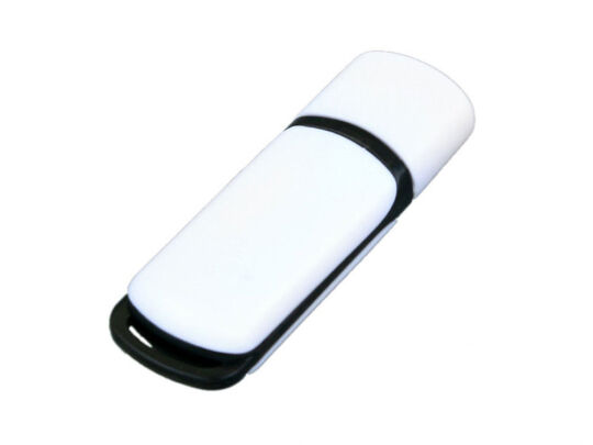 USB 2.0- флешка на 64 Гб с цветными вставками, белый/черный