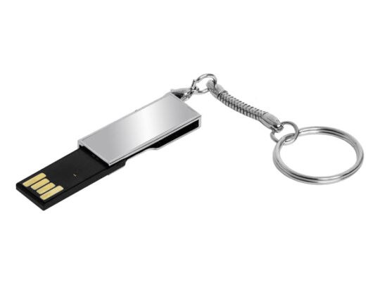 USB 2.0- флешка на 8 Гб с поворотным механизмом и зеркальным покрытием, серебристый