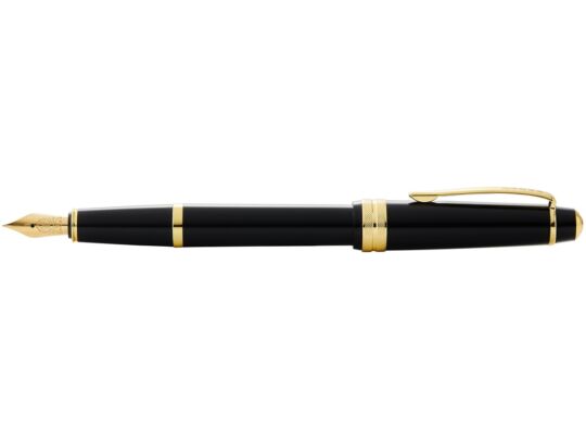 Ручка перьевая Bailey Ligh Polished Black Resin and Gold Tone, перо F, черный/золотистый
