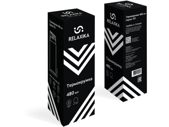 Термос Relaxika 701, 480 мл, черный