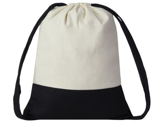 Рюкзак-мешок Cotton из хлопка, 170 г/м2, натуральный/черный