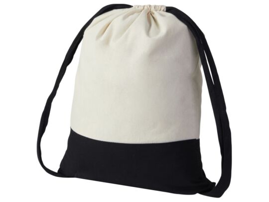 Рюкзак-мешок Cotton из хлопка, 170 г/м2, натуральный/черный