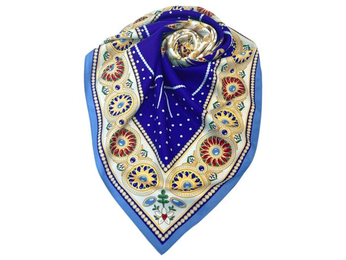 Платок Павловск. Севрский фарфор, синий