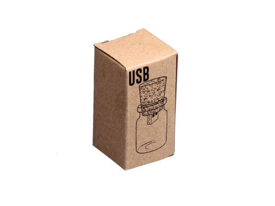 USB 2.0-флешка на 512 Мбайт в виде пробки в бутылочке, натуральный, прозрачный
