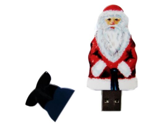 USB 3.0- флешка на 128 Гб Дед Мороз, красный, белый, черный