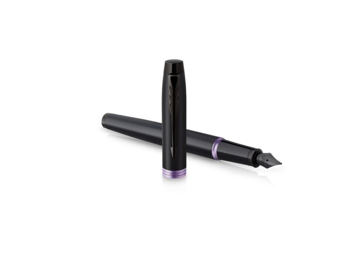 Ручка перьевая Parker IM Vibrant Rings Flame Amethyst Purple, фиолетовый, черный