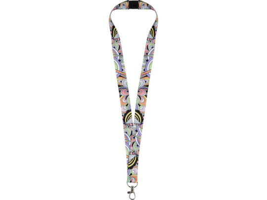 Ланъярд под сублимацию с карабином и замком обрыва, 2 см, белый