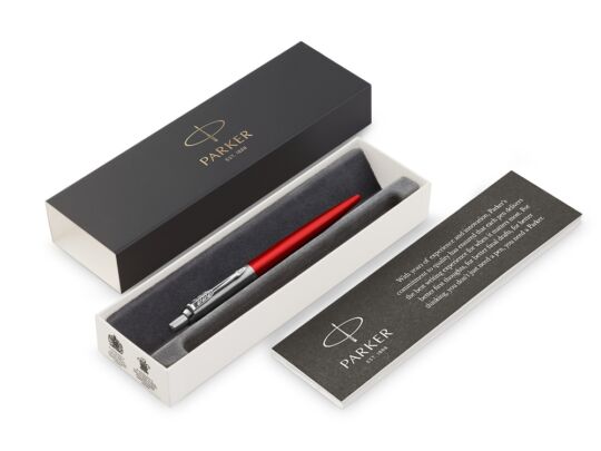Ручка шариковая Parker K60, красный, серебристый