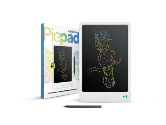 Планшет для рисования Pic-Pad Rainbow с ЖК экраном, белый, черный