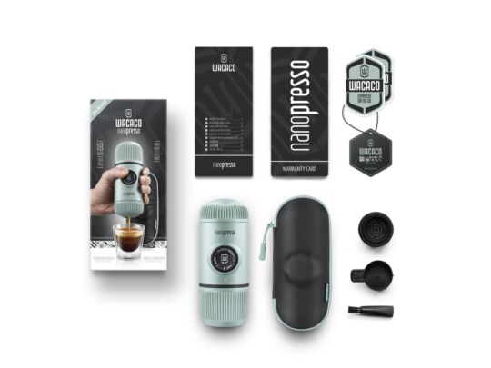 Ручная мини кофемашина Nanopresso Elements, голубой