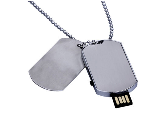 USB 2.0-флешка на 512 Мбайт в виде армейского жетона, серебристый