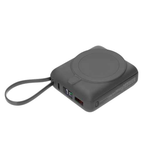 Внешний аккумулятор с подсветкой Риттер PD (Ritter PD) 10000mAh с функцией беспроводной зарядки 15W, серый