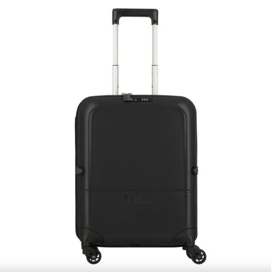 Чемодан складной Rollink FLEX LIGHT 55x40x20 см, 4 колеса, черный